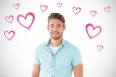 Handsome young man posing with hands in pockets against white background with vignette